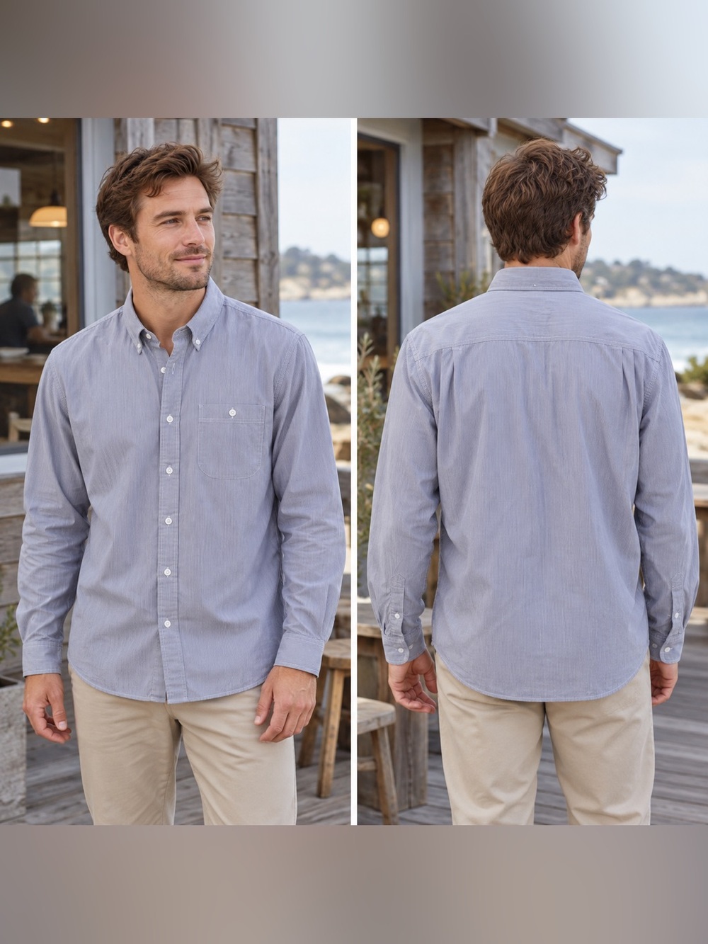 Outerknown Organic Cotton Striped Button Down Shirt Men’s Large L